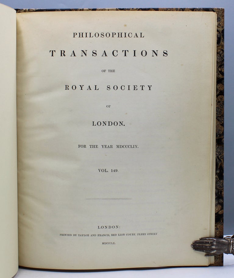 Item #12089 “On the Construction of Life Tables, illustrated by a New Life Table of the Healthy Districts of England. Read April 7, 1859.” In: The Philosophical Transactions of the Royal Society of London, 1859, pp. 837-878. William Farr.