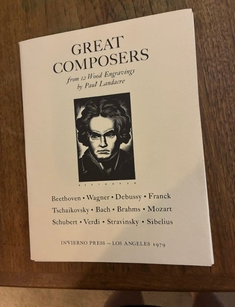Item #12806 Great Composers from 12 Wood Engravings by Paul Landacre. Paul Landacre.