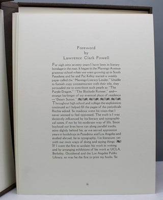 Type-Faces: A Photographic Study of Ward Ritchie. With a Foreword by Lawrence Clark Powell.