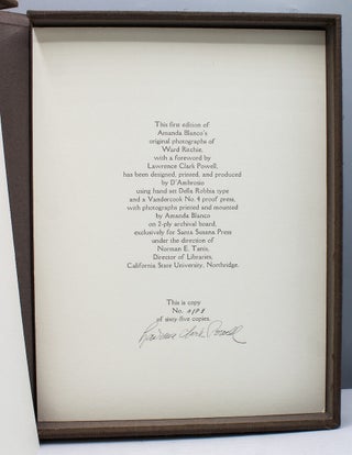 Type-Faces: A Photographic Study of Ward Ritchie. With a Foreword by Lawrence Clark Powell.