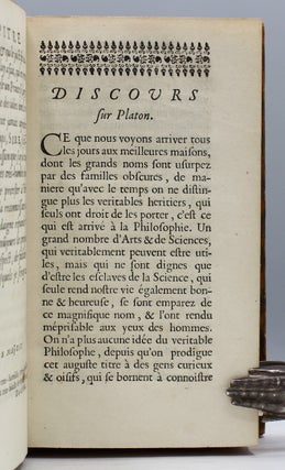 Les Oeuvres de Platon, traduites en francois avec des remarques. Et la vie de ce philosophe, avec l’exposition des principaux dogmes de sa philosophie.
