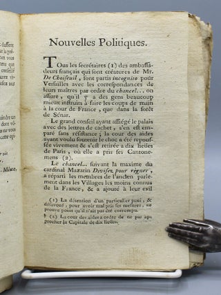 Le Gazetier cuirass&eacute; ou Anecdotes scandaleuses de la Cour de France.&hellip;Imprim&eacute; &agrave; cent lie&uuml;es de la Bastille, &agrave; l&rsquo;enseigne de la bibert&eacute;.