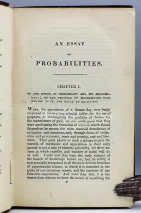 An Essay on Probabilities, and on Their Application to Life Contingencies and Insurance Offices.