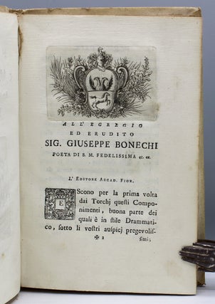 Poesie, Raccolte e publicate per la prima volta da un Accademio Fiorentino con una Dissertazione sopra poesia dramatica etmMusica del teatro.