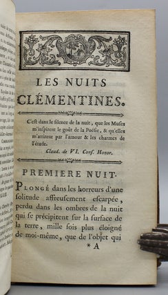Les nuits Clémentines, Poëme en IV Chants, sur la Mort de Clément XIV, (Ganganelli...Traduction libre de l’Italien, suivie du poëme original.