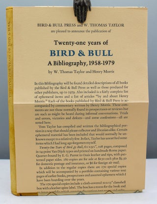 Twenty-One Years of Bird & Bull: A Bibliography, 1958-1979