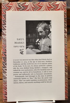 Saul Marks and his Plantin Press.