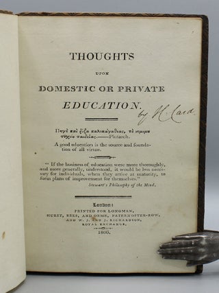 Thoughts upon Domestic or Private Education...
