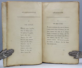 Hai tou Anakreontos Odai [Greek]. The Odes of Anacreon: literally translated into English prose...