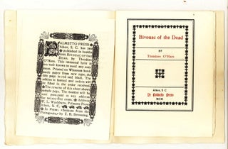 Item #15690 Bivouac of the Dead. Palmetto Press, Theodore O'Hara