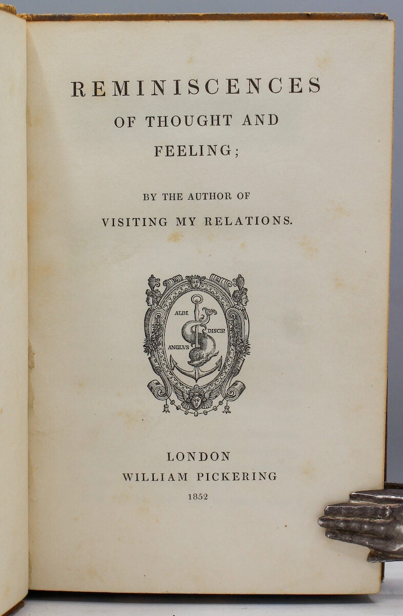 Reminiscences of Thought and Feeling. By the author of Visiting My