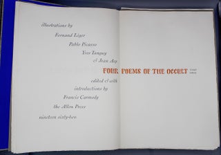 Four Poems of the Occult. Illustrations by Fernand Leger, Pablo Picasso, Yves Tanguy and Jean Arp. Edited & with introductions by Francis Carmody