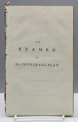 Item #15913 An Examen of Mr. Sheridan's Plan for the Improvement of Education in This Country. By...