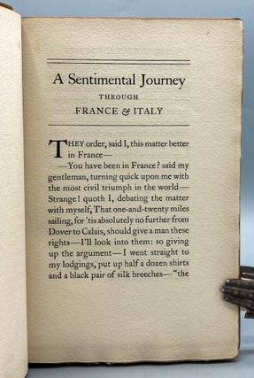 A Sentimental Journey through France and Italy. By Mr. Yorick.