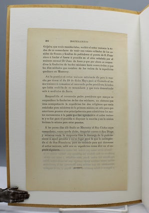 A Leaf from Francisco Palou's "Noticias de la Nueva California, Mexico, 1857."