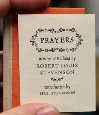 Item #16273 Prayers Written at Vailima. With an Introduction by Mrs. Stevenson. Robert Louis...