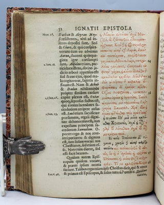 Polycarpi et Ignatii Epistolae…Oxford: Leonard Lichfield, 1643.; [with:] Appendix Ignatia. London: Georgii Thomasoni, 1647. [And]: Ignatii Antiocheni et Polycarpi Smyrnensis Episcopi Martyria.