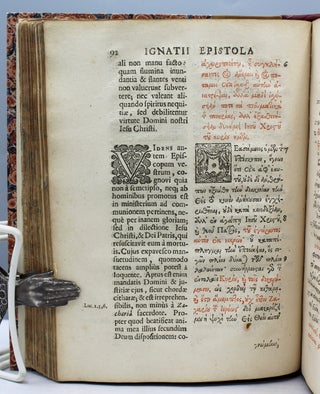 Polycarpi et Ignatii Epistolae…Oxford: Leonard Lichfield, 1643.; [with:] Appendix Ignatia. London: Georgii Thomasoni, 1647. [And]: Ignatii Antiocheni et Polycarpi Smyrnensis Episcopi Martyria.