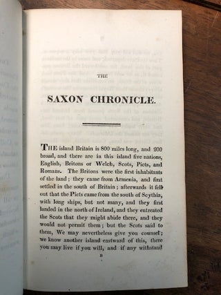A Literal Translation of the Saxon Chronicle.