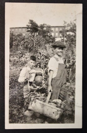 Item #16944 Photo album documenting the student gardeners at the Mary Hemenway School in Boston,...
