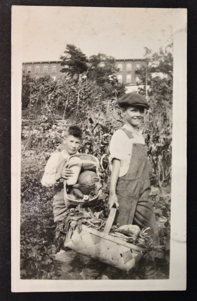 Item #16944 Photo album documenting the student gardeners at the Mary Hemenway School in Boston, participating in the United States School Garden Army (USSGA) program during and after World War I. Education, World War I.
