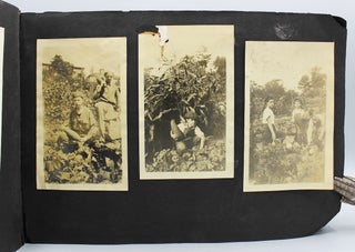 Photo album documenting the student gardeners at the Mary Hemenway School in Boston, participating in the United States School Garden Army (USSGA) program during and after World War I.
