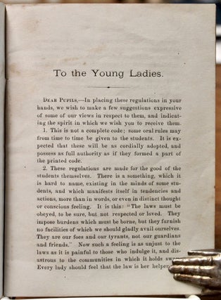 Laws and Regulations of the Ladies’ Department of Oberlin College.