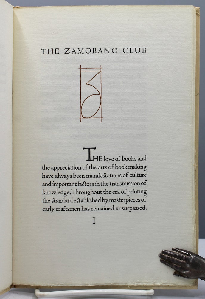 Item #17202 The Zamorano Club. 1929. Bruce McAllister, printer.