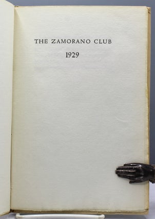 The Zamorano Club. 1929.