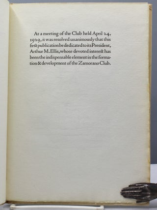 The Zamorano Club. 1929.
