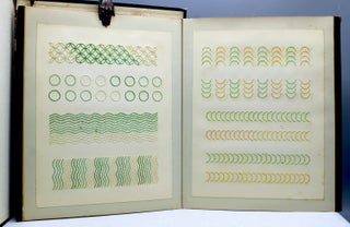 Album with twenty paper-weaving samples and thirteen embroidery samples. Untitled.