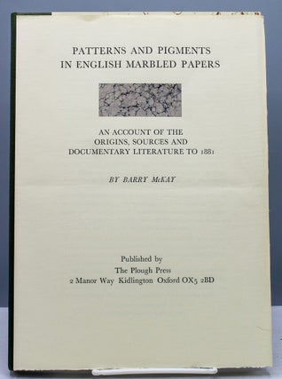 Patterns and Pigments in English Marbled Papers: An Account of the Origins, Sources and Documentary Literature to 1881.