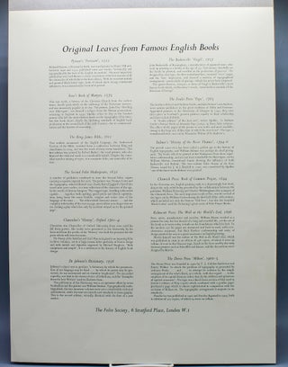 Original Leaves from Famous English Books