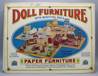 Item #17300 Doll Furniture with Beautiful Rugs. One Room with Rug...Paper Furniture. Education