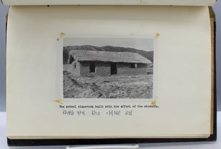 [Korean title. Kajwa nongmin haggyo.] Scrapbook and photo album in Korean and English, documenting the building of the South Korean students building the Kajwa Farmers’ School.