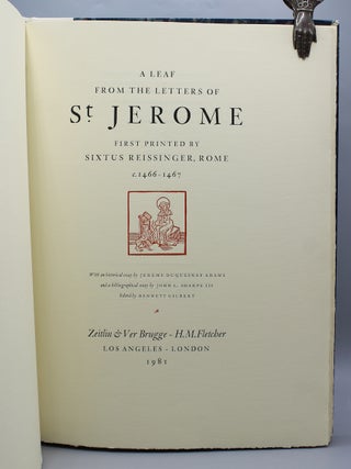 Item #17473 A Leaf from the Letters of St. Jerome First Printed by Sixtus Reissinger, Rome, c....