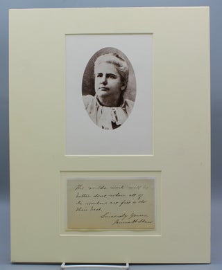 ; Four suffragist signatures, with sentiments matted with photo plates.