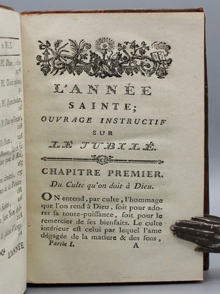 L’annee sainte, ouvrage instructif sur le jubilé; suivi de la paraphrase de plusieurs Pseaumes & Cantiques choisis; Par l’Editeur des Lettres du Pape Clément XIV. Nouvelle edition exactement revue et corrigée.