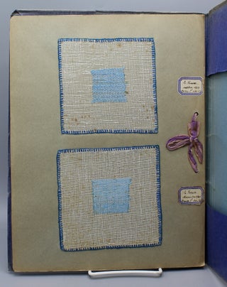 Item #17643 Sewing and embroidery sample album, untitled. Home edonomics. Sewing., Edith Veaux,...