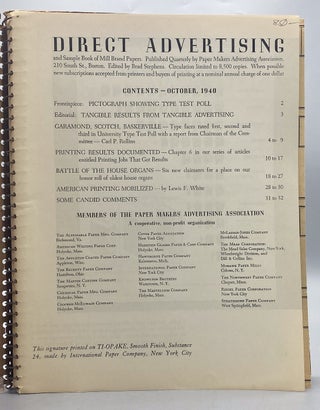 Direct Advertising and Sample Book of Mill Brand Paper. Vol. XXVI, No. 2. Edited by Brad Stephens.