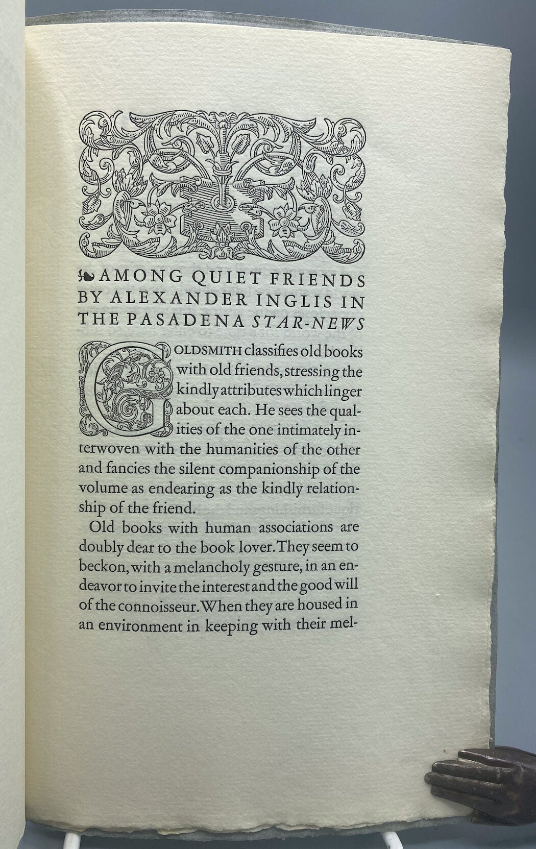 Among Quiet Friends.; By Alexander Inglis in the Pasadena Star-News ...