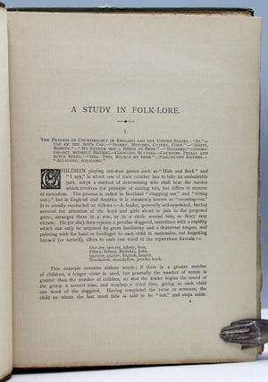 The Counting-Out Rhymes of Children: Their Antiquity, Origin, and Wide Distribution. A Study in Folk-Lore.