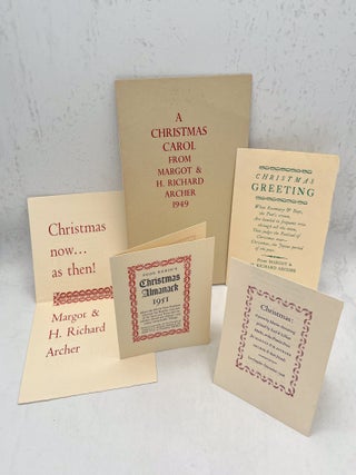 Five Christmas Cards. Various printers, including the Castle Press, Press of the Hippogryph and...