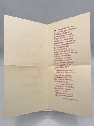 [ Five Christmas Cards. Various printers, including the Castle Press, Press of the Hippogryph and The Plantin Press],