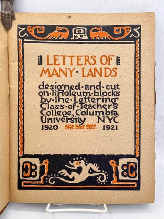 Letters of Many Lands. Designed and cut on linoleum blocks by the Lettering Class of Teacher&rsquo;s...
