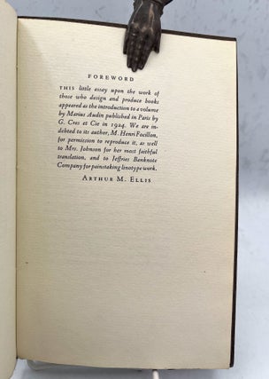 Henri Focillon’s Preface to Audin’s Le Livre Son Architecture Sa Technique Translated From the French by Edith Waldo Johnson.