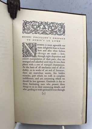 Henri Focillon’s Preface to Audin’s Le Livre Son Architecture Sa Technique Translated From the French by Edith Waldo Johnson.