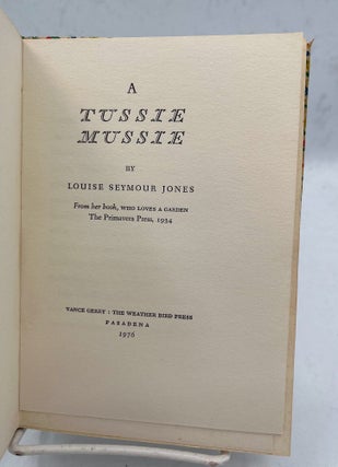 Item #18038 A Tussie Mussie. From her book, Who Loves a Garden, The Primavera Press, 1934....