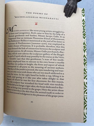 The Collected Sonnets of Michelangelo Buonarroti. Translated into English & with an afterword by John Addington Symonds.
