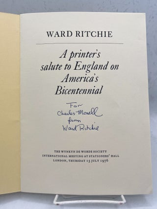 A Printer&rsquo;s Salute to England on America&rsquo;s Bicentennial